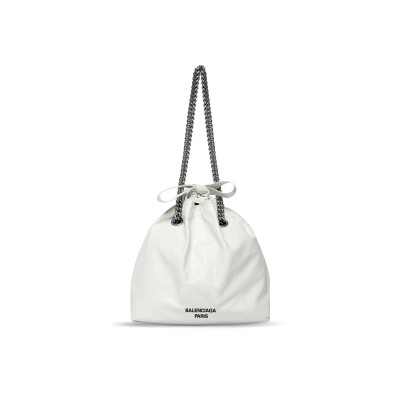 BALENCIAGA WOMEN'S CRUSH TOTE BAG SMALL IN WHITE 742942210IU9001 (25.9*23.9*9.9cm)